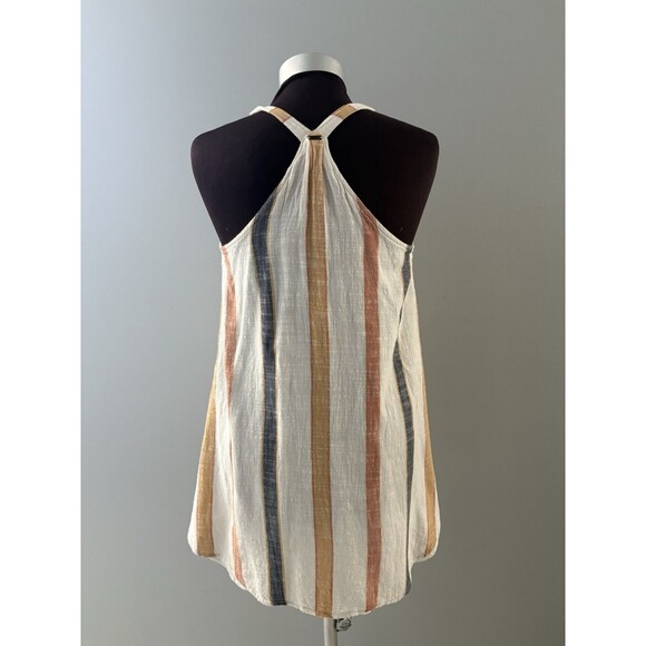 O'Neill Size S Colorful Stripe Racerback Spaghetti Strap Mini Sun Dress Tunic - Picture 4 of 16